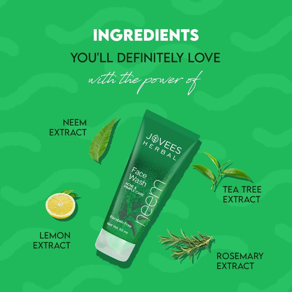 Jovees Herbal Neem Face Wash With Neem & Tea Tree Extracts 120ml