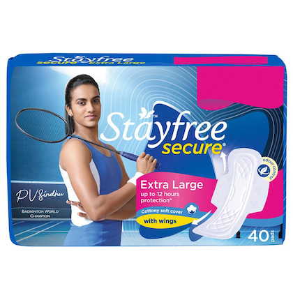 Stayfree Secure Cottony Soft Sanitary Napkin with Wings (XL) 40 pads