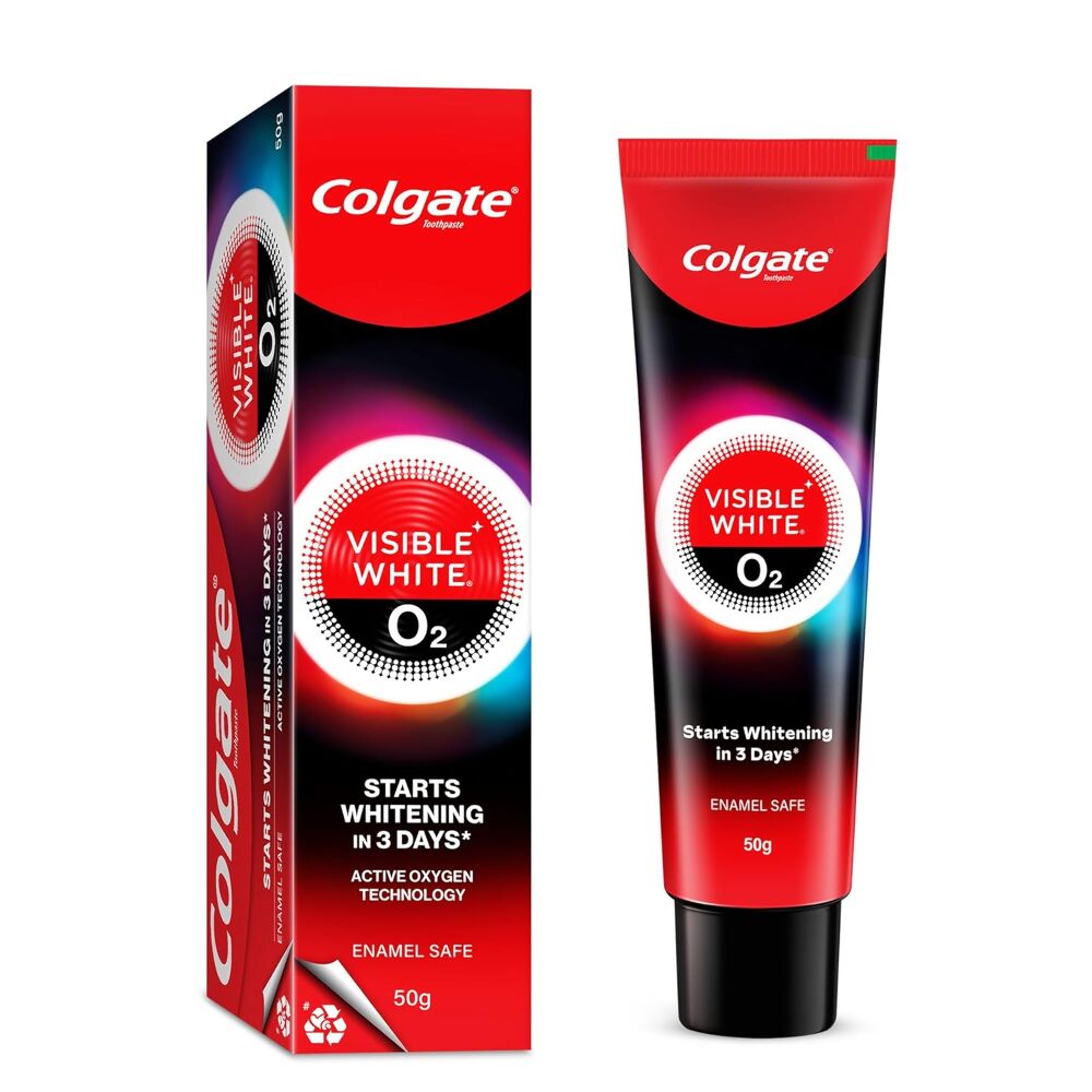 Colgate Toothpaste Visible White O2 Enamel Safe 50gm