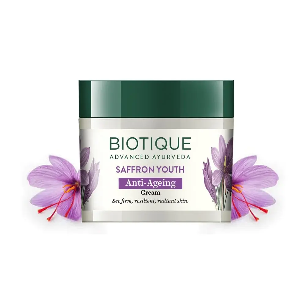 BIOTIQUE Anti-Ageing Cream Saffron Youth Reduce Fine Lines, 50 g