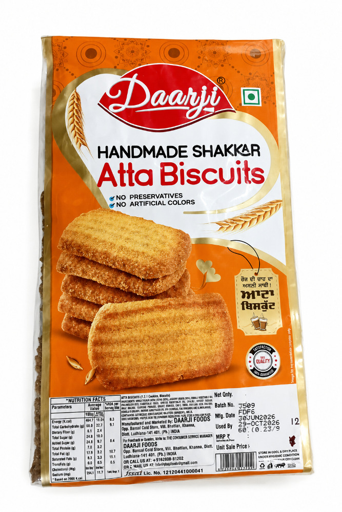 Daarji Handmade Shakkar Atta Biscuits 350gm