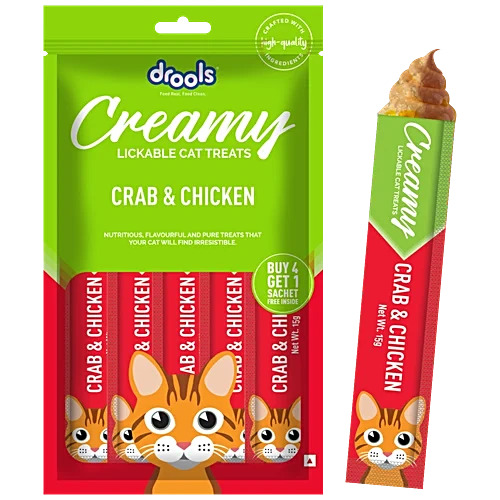 Drools Crab & Chicken Creamy Cat Treats, 75G