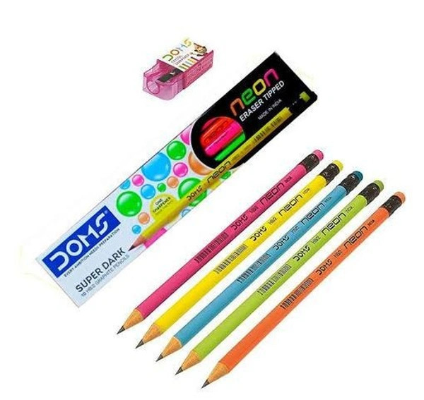 DOMS Neon Rubber-Tipped Pencils