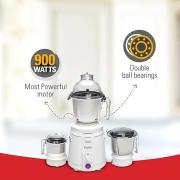 Sujata Dynamix 900 Watts Mixer Grinder | 22000 Rotations Per Min | 90 Minutes Continuous Running | 3 Versatile Jars 1500 ml, 1000 ml and 400 ml