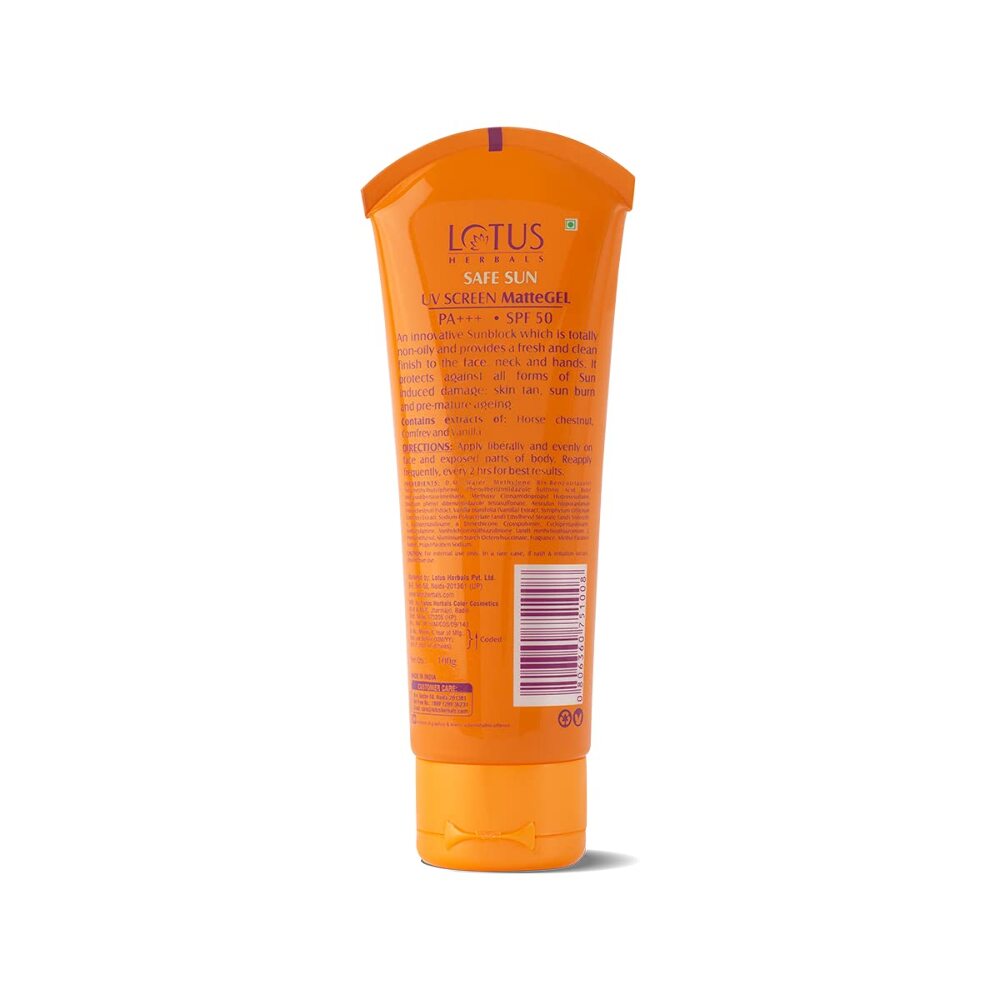 Lotus Herbals Safe Sun UV Screen MatteGEL Sunscreen SPF 50 PA+++, 100 gm