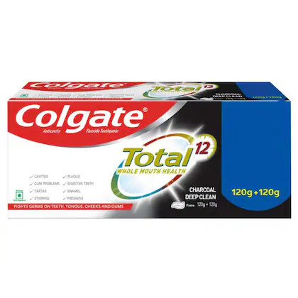Colgate Total Charcoal Deep Clean Toothpaste 120 g (Pack of 2)